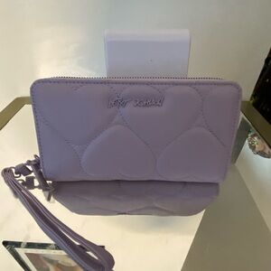 Betsey Johnson Purple Heart-Quilted Wallet